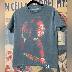 Chucky Bloody Disgusting Front & Back Graphic Print T-Shirt